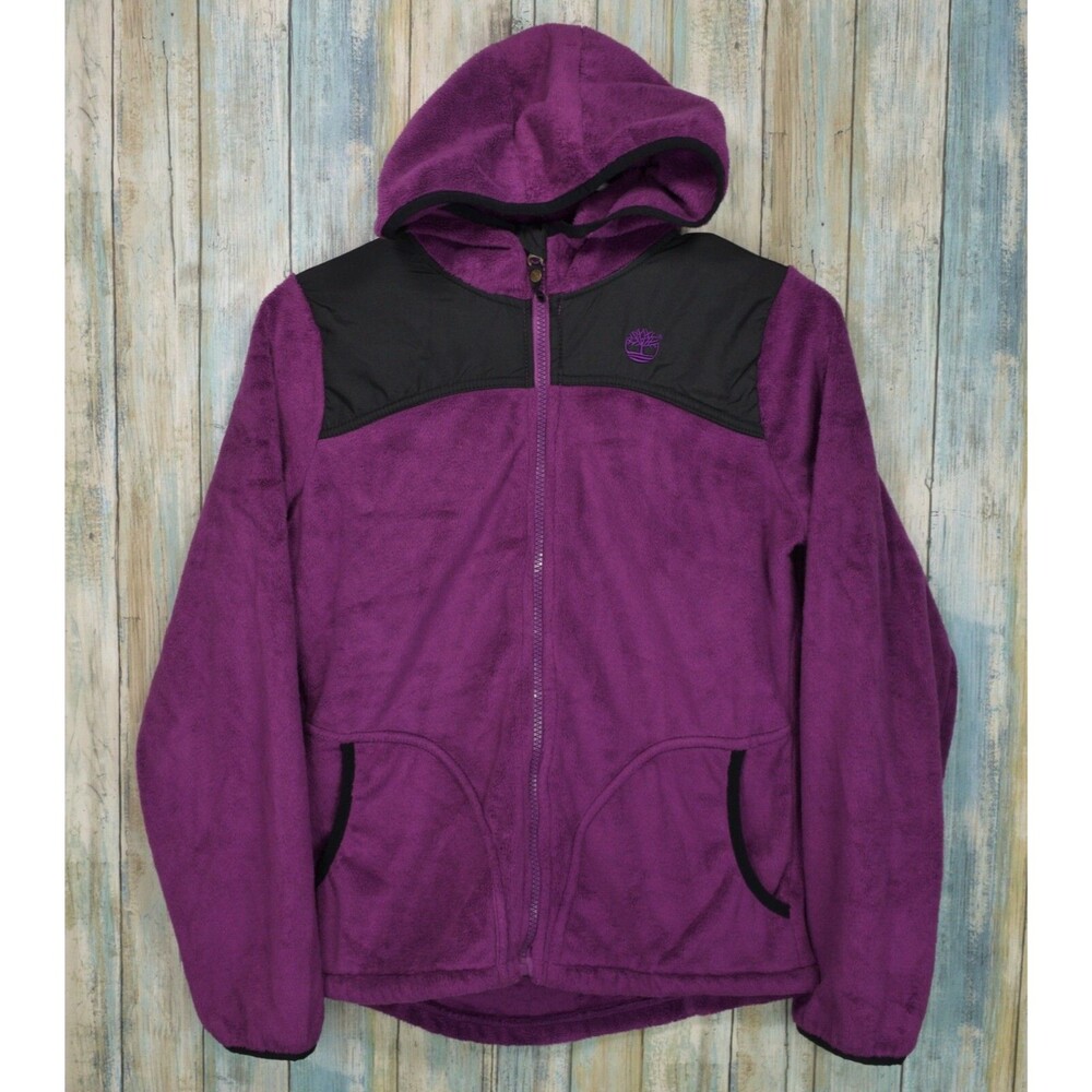 Timberland Women's Fleece Hooded Jacket Size XL Purple